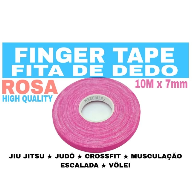 FINGER TAPE BJJ ROSA PARA JUDÔ, JIU-JITSU. FITA DE DEDO, VÔLEI, ESCALADA, CROSSFIT Bandagem de dedo