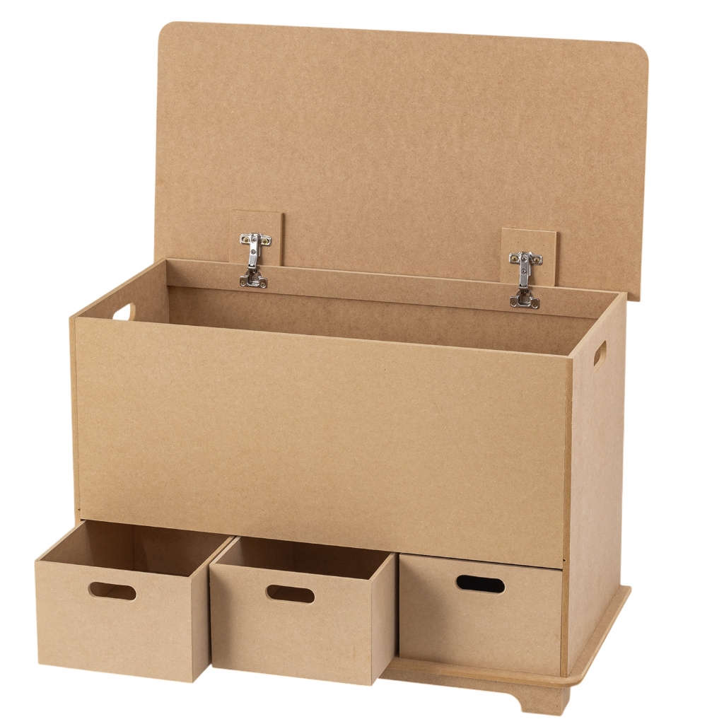 Bau Organizador Infantil Roupeiro Sapateiro Brinquedos Multiuso Mdf