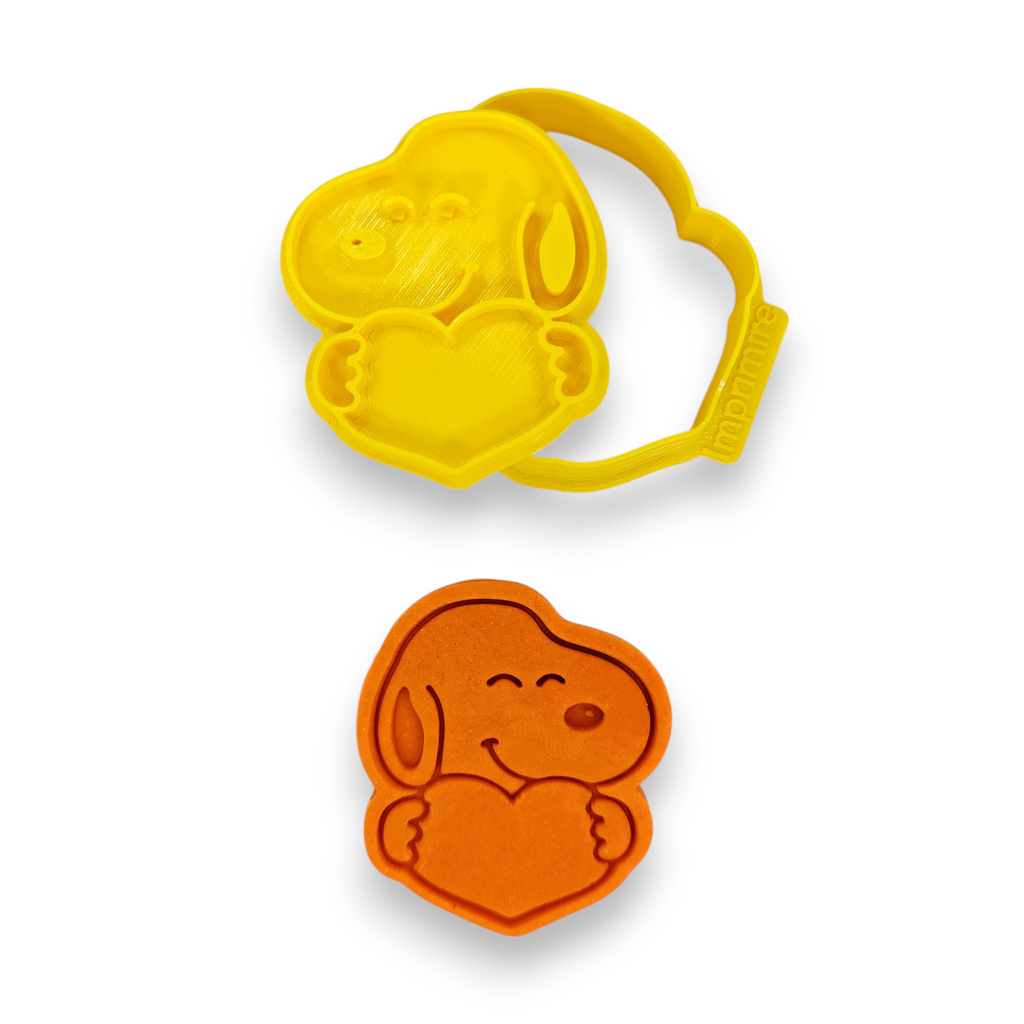 Cortador + Marcador para Biscoito e Pasta Americana Snoopy Coração