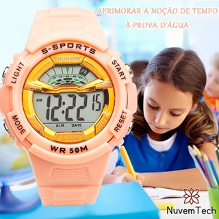 Relógio Digital Infantil A Prova De Água Relógio Eletrônico Feminino De Moda Simples Esportivo Redondo Com Tela LED em Oferta na Shopee