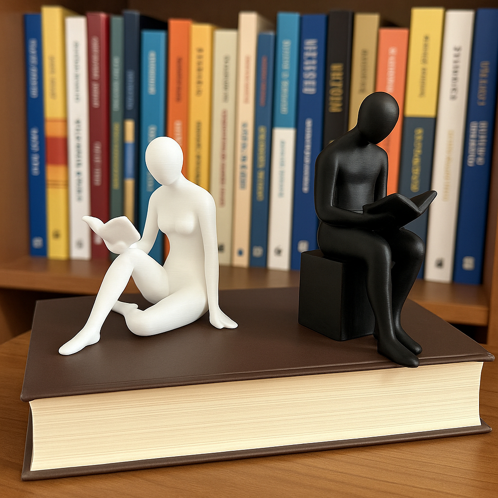 Apoio de Livros Leitores Minimalistas Preto & Branco Escultura Decoração Quarto Leia Descrição em Oferta na Shopee