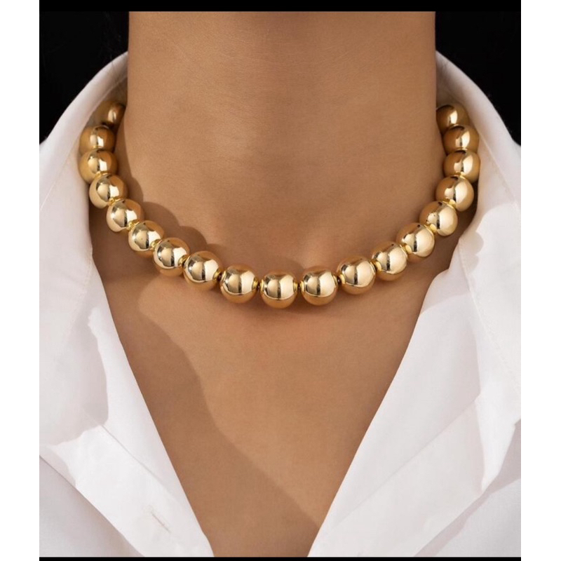 Colar Choker Bolas Douradas - Elegante e Sofisticado