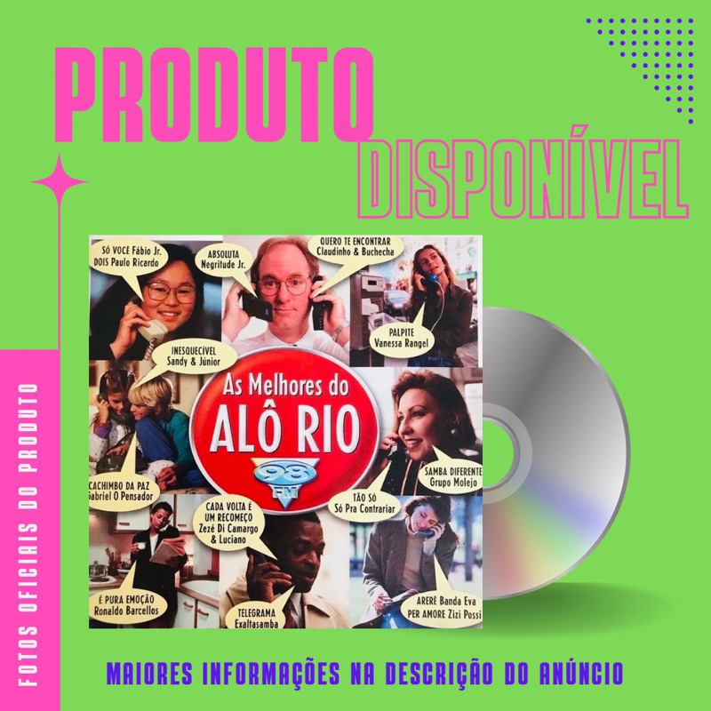 Cd As Melhores do Alô Rio Sandy e Júnior, Negritude Jr, Zezé Di Camargo e Luciano, Só Pra Contrariar, Paulo Ricardo — R$ 39,99 em Shopee
