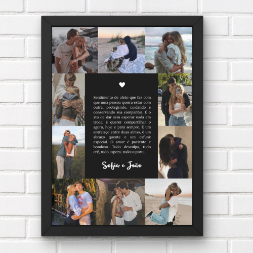 Quadro personalizado com foto, nome, para presentear dia dos namorados música Moldura e Acetato A4 em Oferta na Shopee