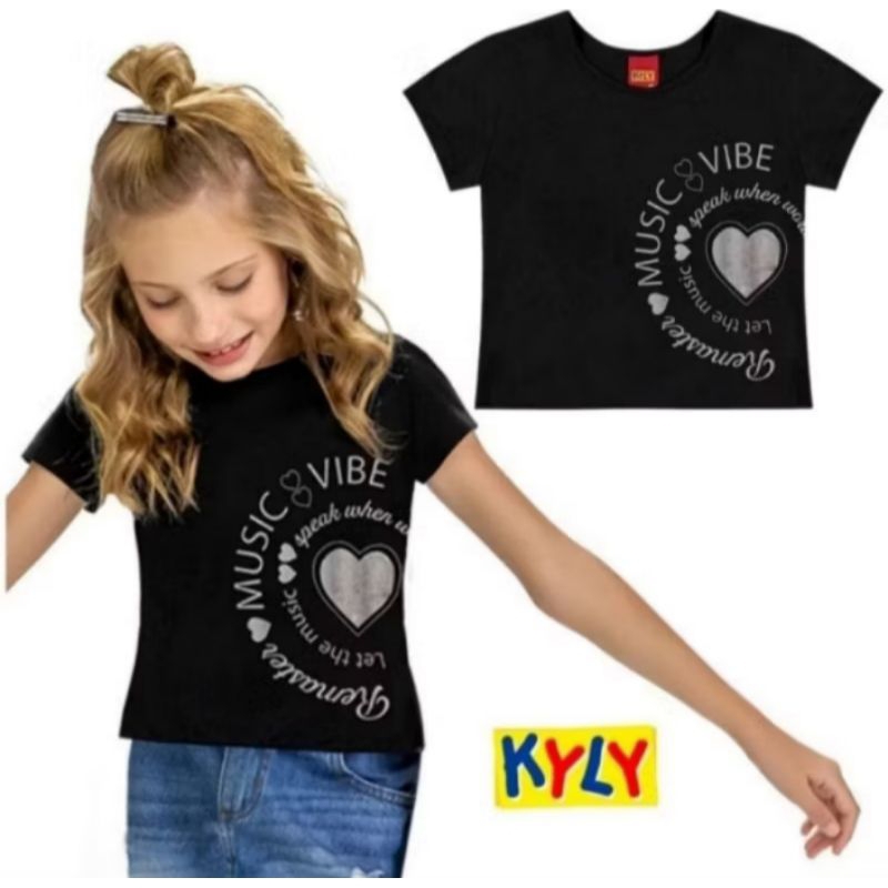 Blusa Verão Infantil Menina 100%Algodão Kyly Tamanhos 10 ao 16 1000550