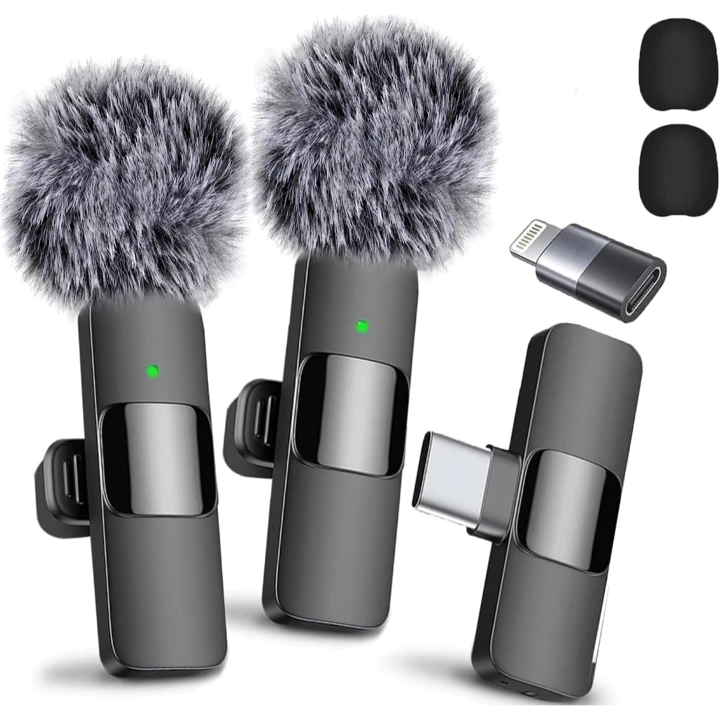 Mini Microfone de Lapela Sem Fio K9 com Cancelamento de Ruído A correção ao vivo no ar livre