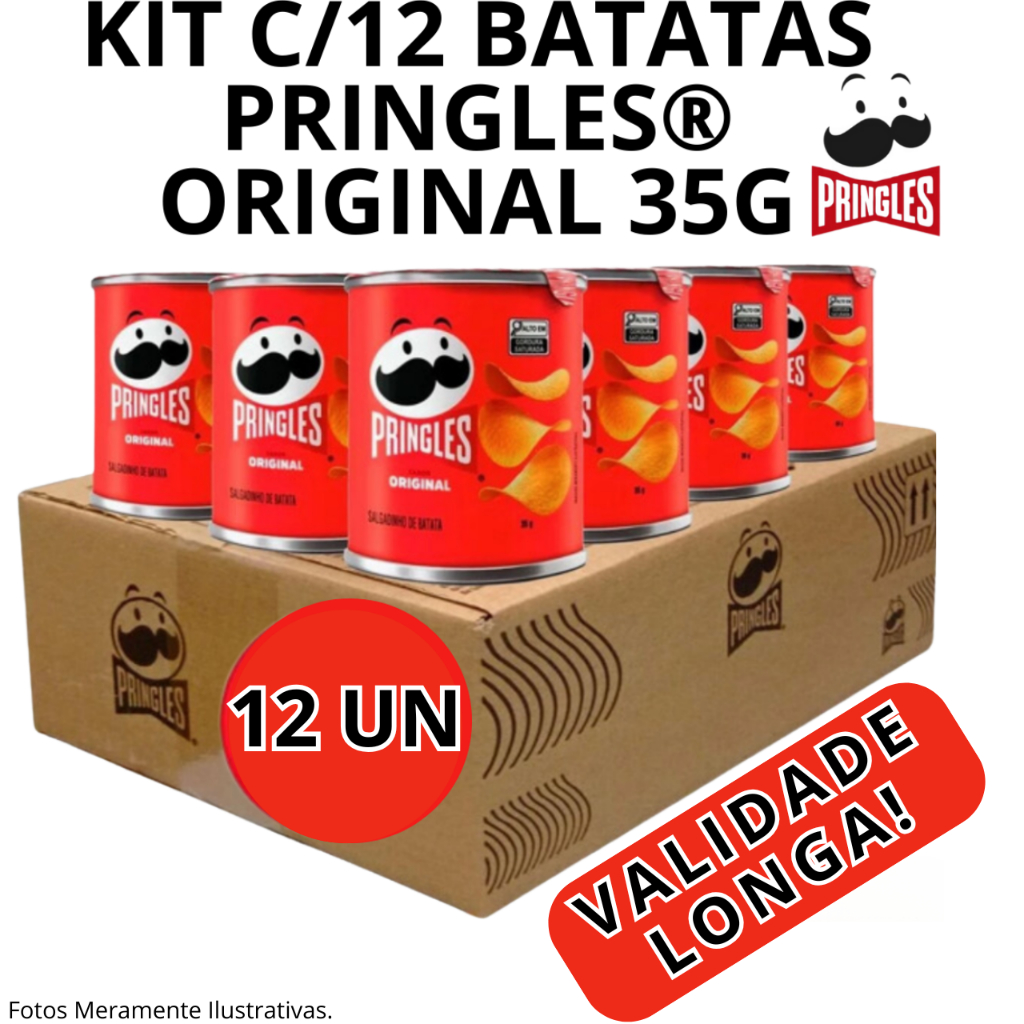 Kit com 12 Batata Pringles Original 35g