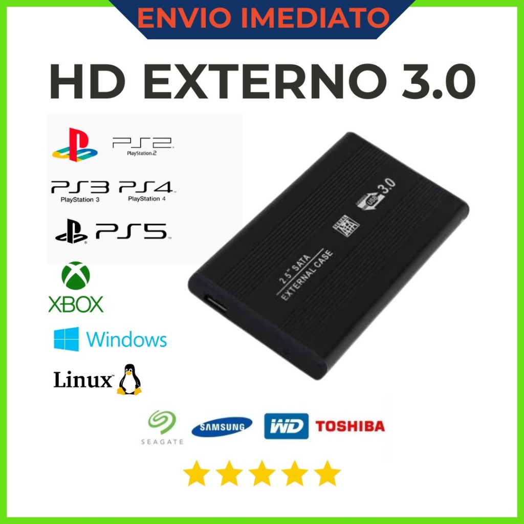 Hd Externo 500gb Slim Usb 3.0 Para Ps4, Ps5, Xbox One