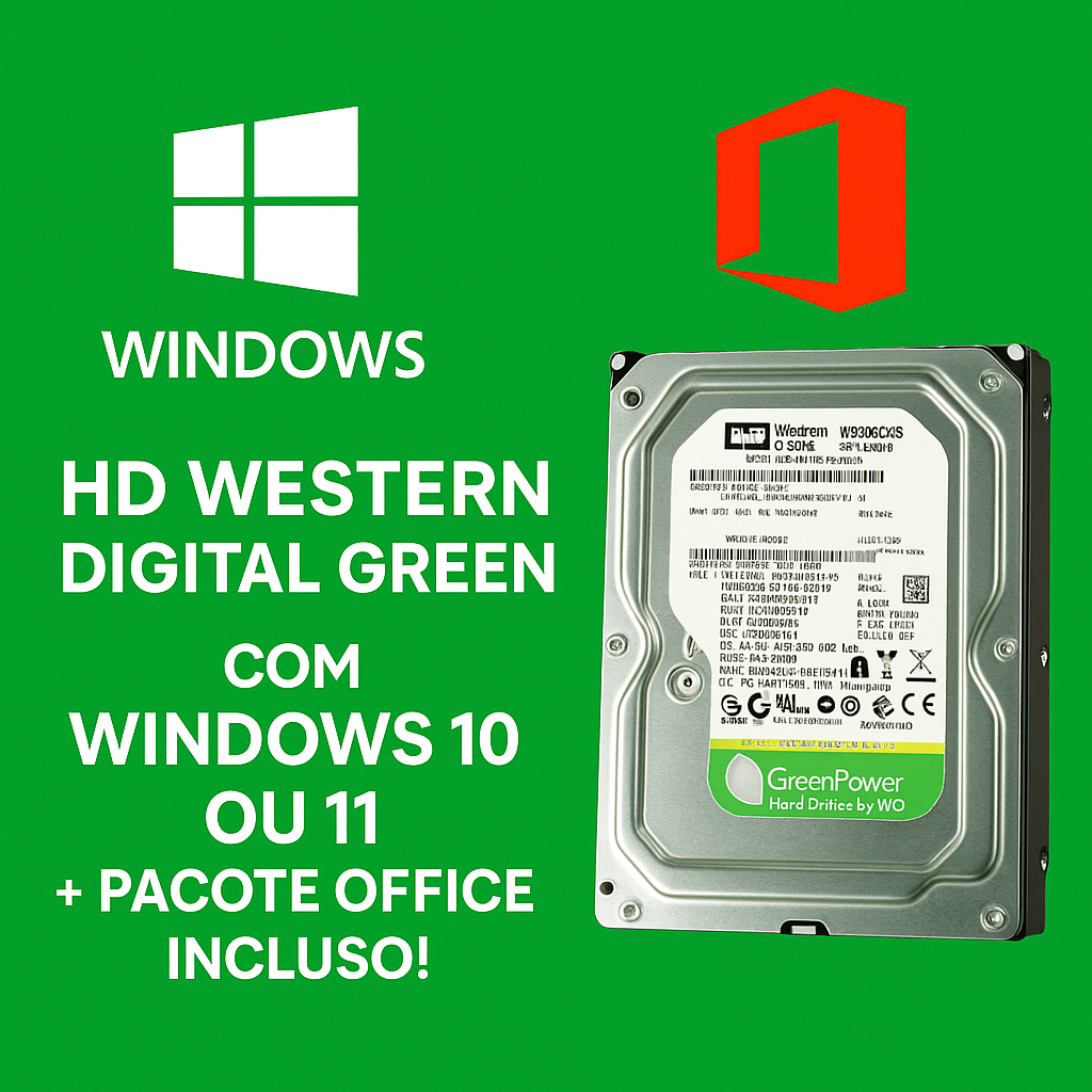 🖥️ HD 500GB (WD/Samsung/Seagate) + Windows 10/11 + Pacote Office Completo 🖥️