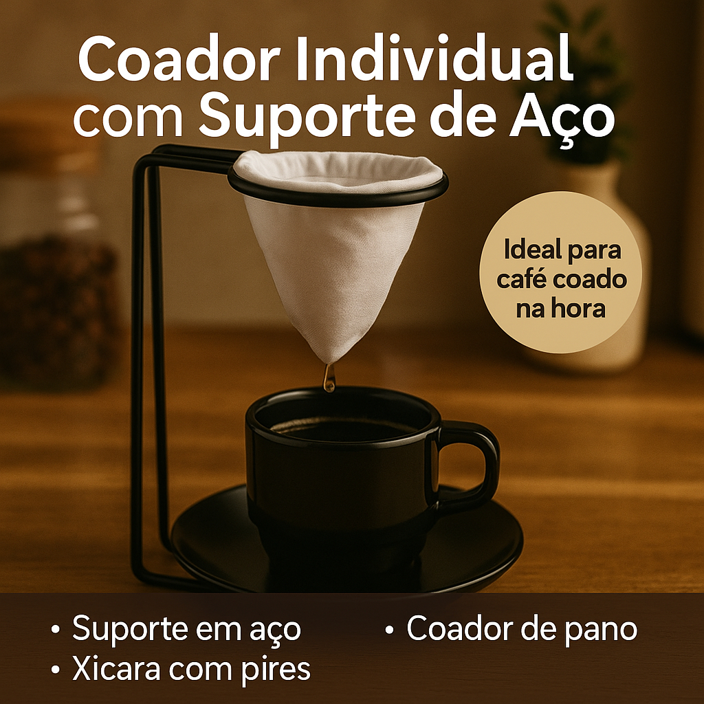 Suporte para Mini Coador de Café com Xícara e Pires – Diversas Cores em Oferta na Shopee