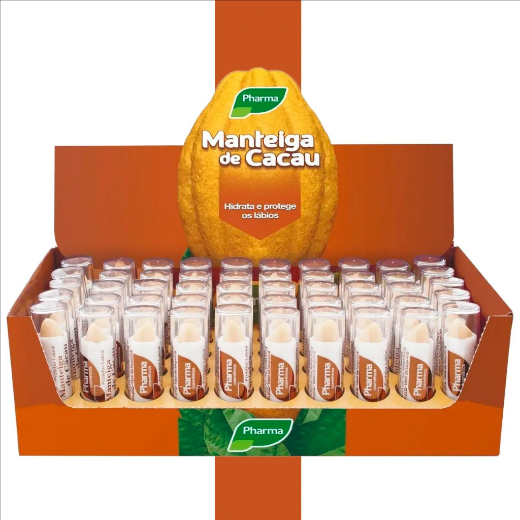 Protetor Labial Manteiga de Cacau20/30/50/100 Unidades - Hidratação Profunda 24h | Pharma Cosméticos