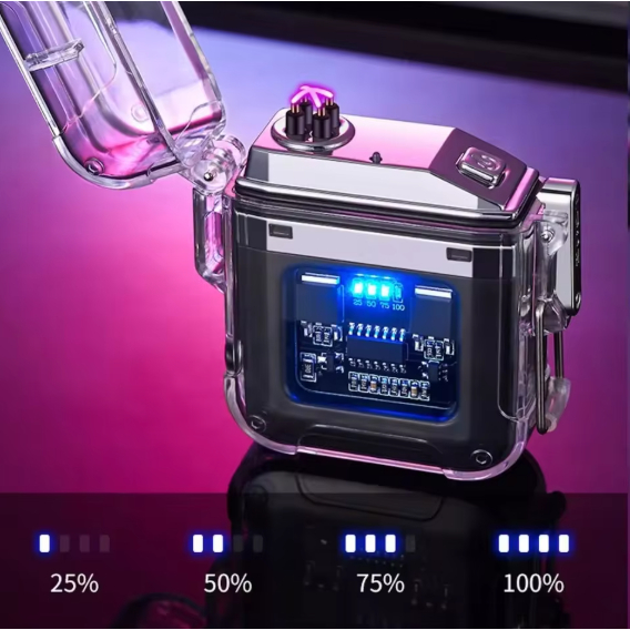 Acendedor de Plasma Eletrônico Recarregável vem Lanterna USB Luz Led TB-1918