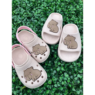 Calçado babuche  chinelo + nuvem com personagem capivara fofinha em Oferta na Shopee