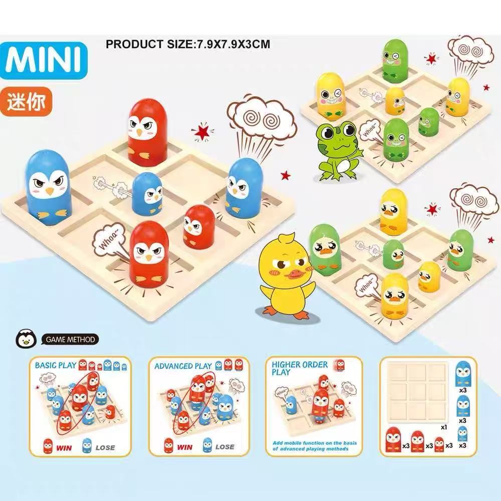KIT 2 Brinquedo Tic Tac Toe Game , Jogo De Tabuleiro Solitário Mini Toy
