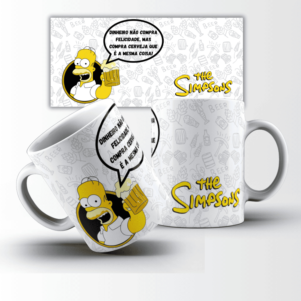 Caneca Personalizada Os Simpsons Homer Simpson Cerveja Frases Engraçadas Arte Exclusiva 325ml Envio em 24h