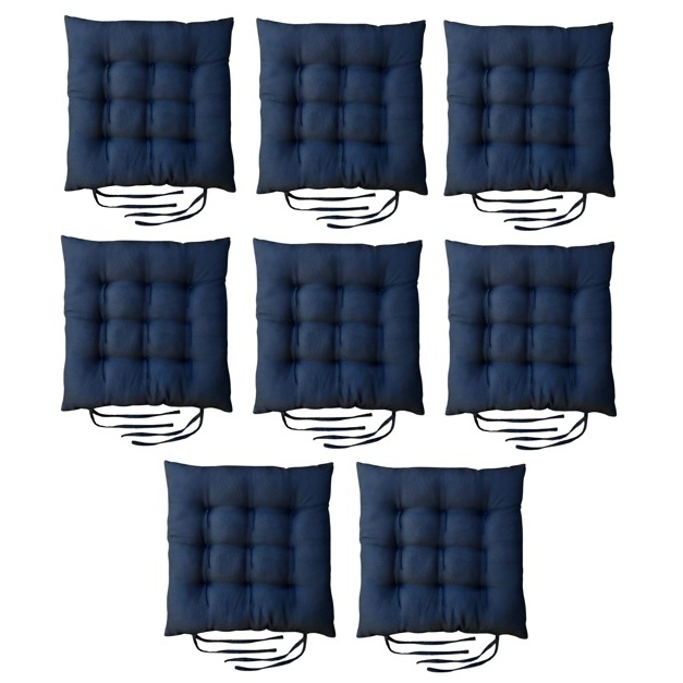 Kit 8 Peças - Almofada Assento Para Cadeira Futon Com Amarril