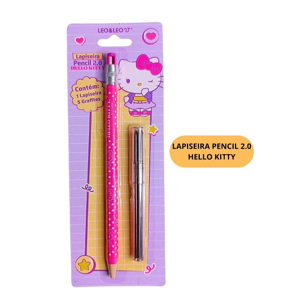 KIT LAPISEIRA + GRAFITE 2.0mm HELLO KITTY em Oferta na Shopee