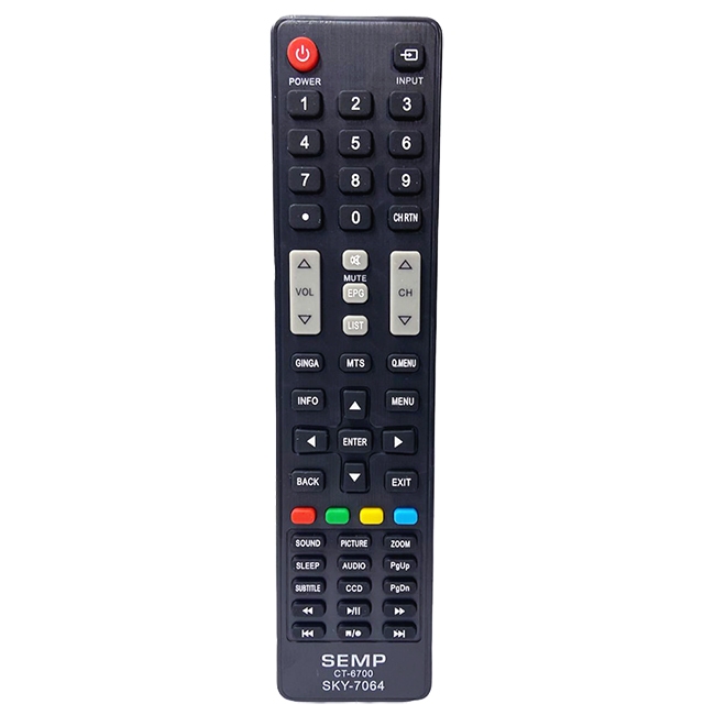 CR-3322 Controle Remoto Compatível TV Semp Toshiba LCD CT-6700 Sky-7064