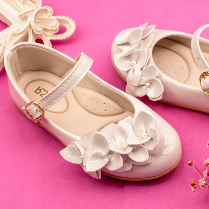 Sapatilha Infantil Menina Delicada Flor Laço Brilho Batizado Moda Criança Promoção 2031 em Oferta na Shopee