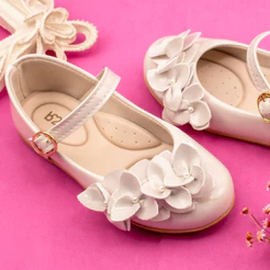 Sapatilha Infantil Menina Delicada Flor Laço Brilho Batizado Moda Criança Promoção 2031