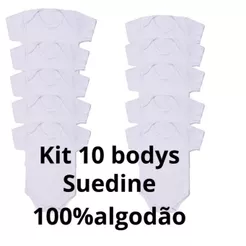 10 ou 5 Body bebe liso branco 100% algodão suedine enxoval maternidade bodie neutro para bordar e pintar em chá de bebê