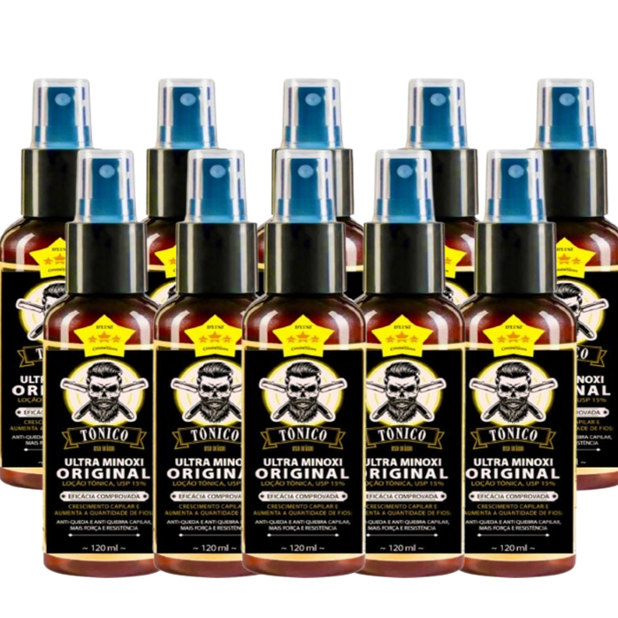 KIT 10X Tônico Ultra, cabelo, barba e sobrancelha em Oferta na Shopee