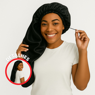 Touca de Cetim Longa para Tranças e Cabelos longo touca gigante gg toca cacheada touca box dread em Oferta na Shopee