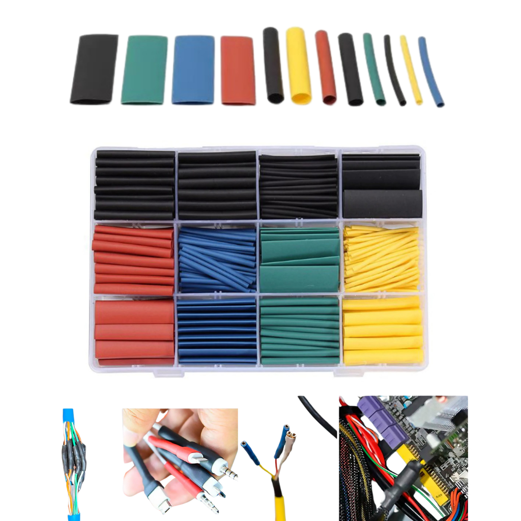 Kit 530 Peças Espaguete Tubo Termo Retrátil Colorido E Caixa
