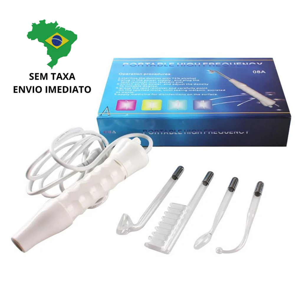 Aparelho Estética Alta Frequência Portátil Facial E Capilar 4 Em 1