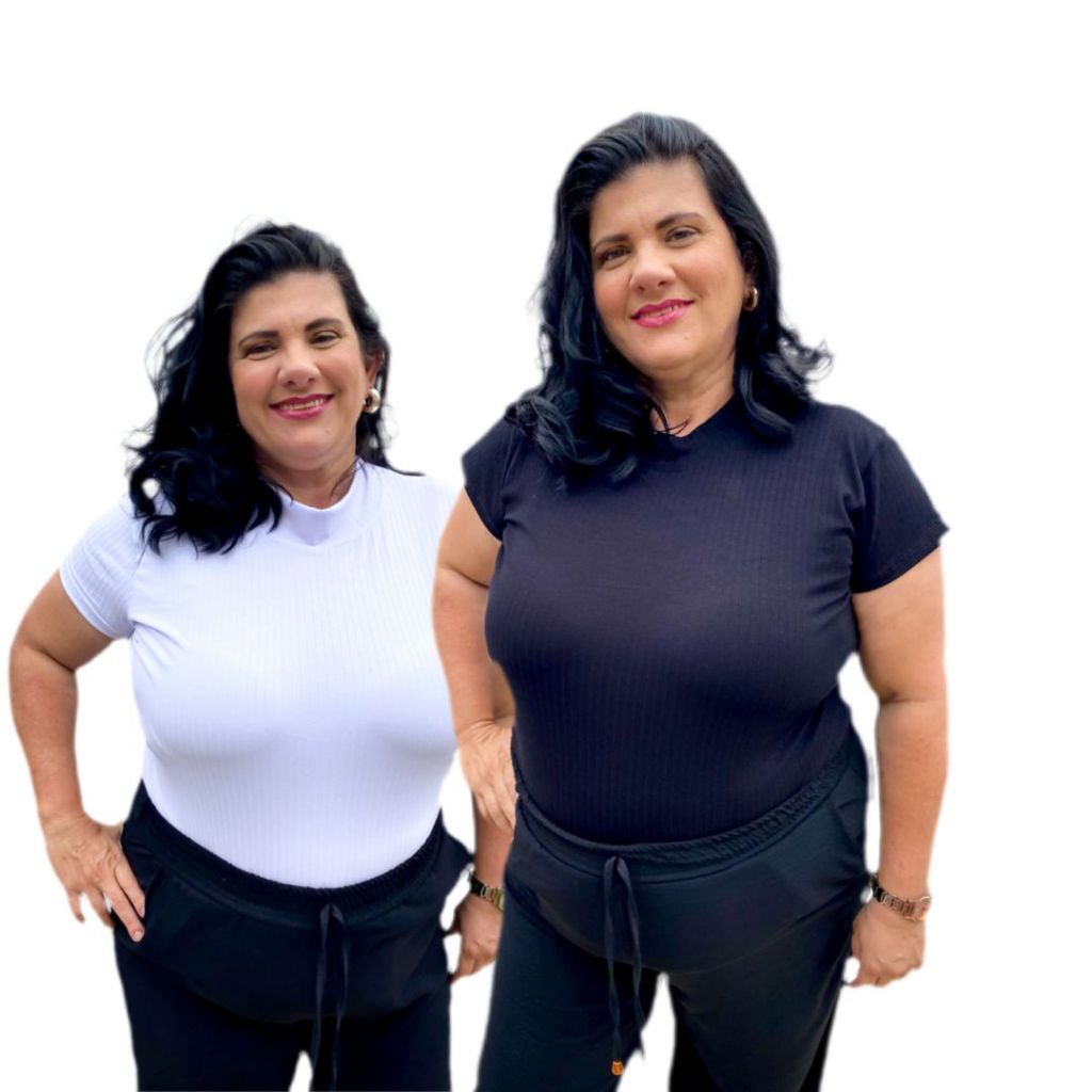 Kit Blusa Feminina  Canelada Gola Alta Manga Curta Premium Confortável Estilosa do P ao Plus Size