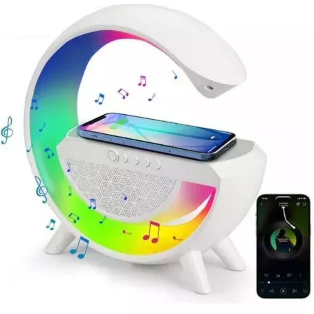 Luminária Smart Station 3 em 1 – Iluminação, Carregador e Organizador Compacto