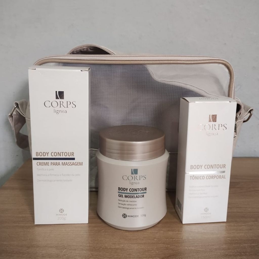 Kit Gel Redutor de Medidas 500g +Tônico Corporal + Creme para Massagem + Bolsa