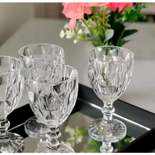Jogo de 6 Taças Diamond Transparente - Gamma - Elegância e Sofisticação para suas Bebidas em Oferta na Shopee