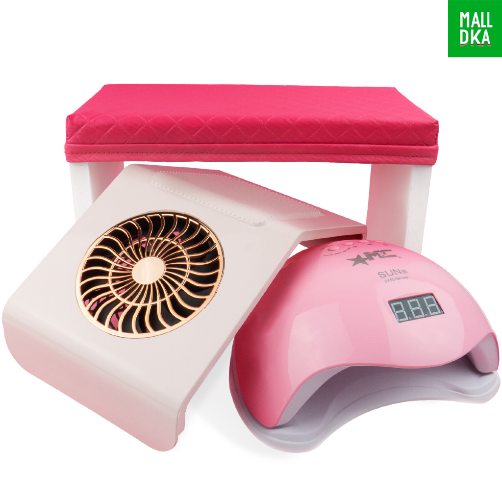 kit Manicure Alongamento Mesa Apoio De Punho+ Cabine Sun 5 +Aspirador Coletor Pó 1 Cooler+ Mesinha em Oferta na Shopee