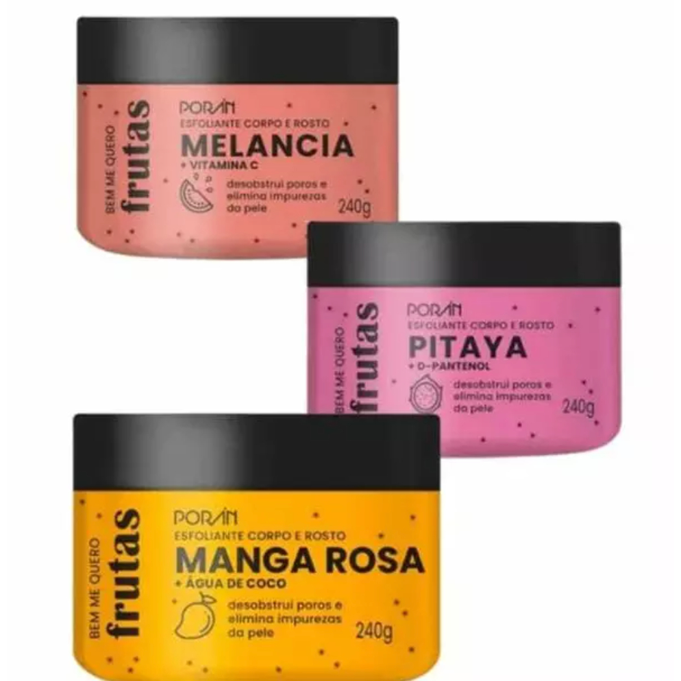Esfoliante Corpo e Rosto de Frutas Porán 240g Vegano