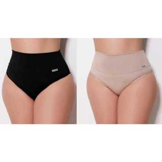 Kit Com 2 Calcinha Cinta Plus Size Suplex Alta Compressão Reduz Medida em Oferta na Shopee