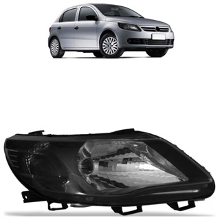 Farol Dianteiro Gol Saveiro Voyage G5 2009 2010 2011 2012 Máscara Negra Foco Simples Carcaça Lente Lisa em Oferta na Shopee