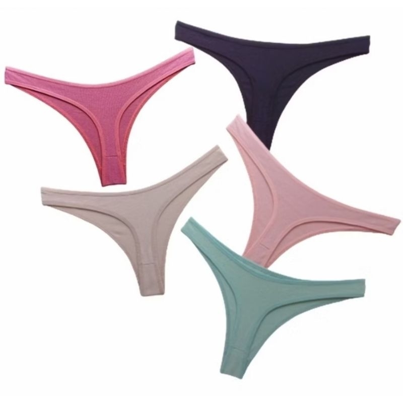 Kit 10 Calcinhas Fio Dental Algodão Confortável Básica Feminina em Oferta na Shopee