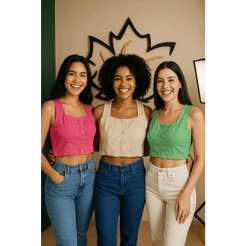 Cropped Feminino Helena Linho Premium Fio Cabana - Elegante, Versátil e Atemporal