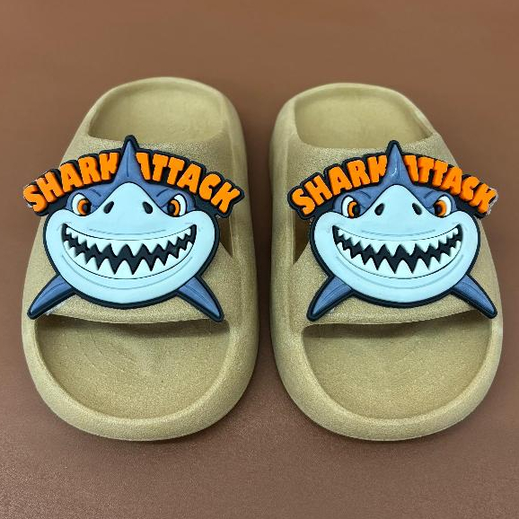Sandália Infantil Tubarão Laranja Papete Babuche Chinelo Confortável Promoção