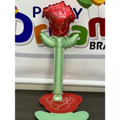 10 Balão Metalizado Botão de Flor Rosa 47.5*20.5cm decoração festa enfeite aniversario jardim