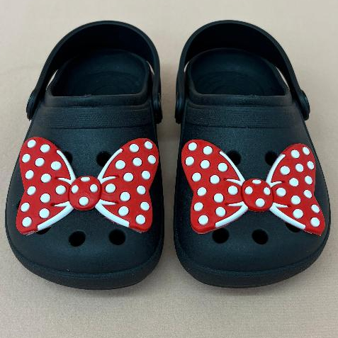 Babuche Sandália Laço Rosa Bolinhas Infantil Meninas Papete Chinelo Confortável