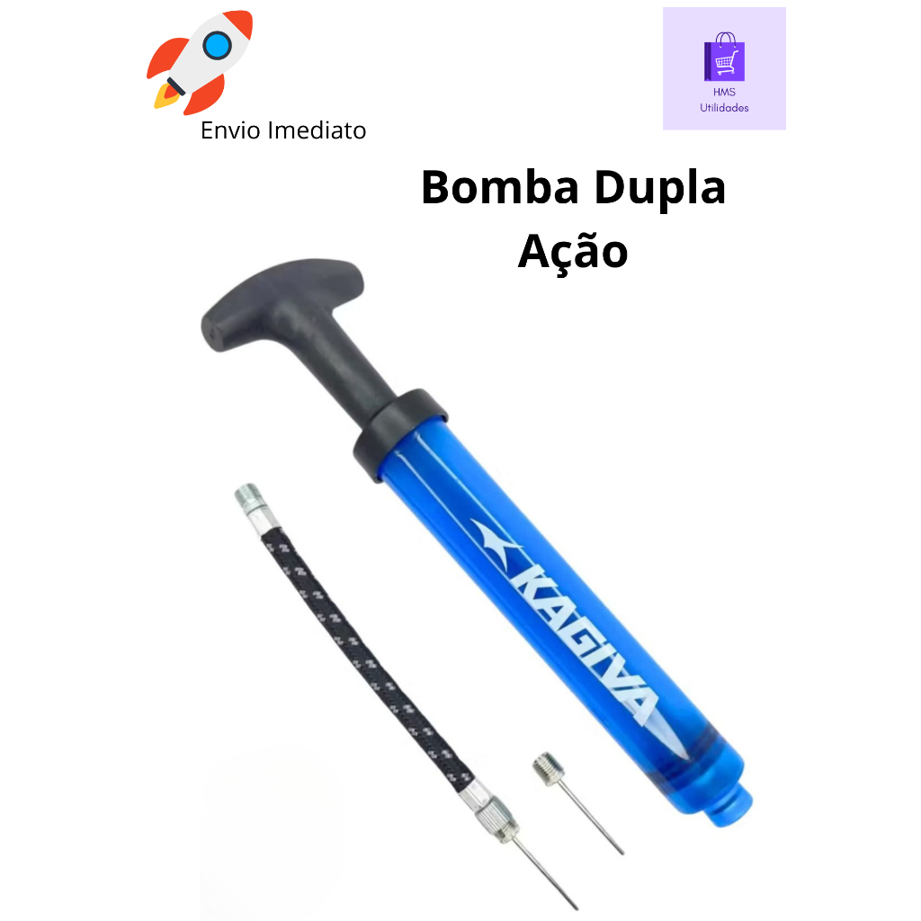 Bomba de Ar Manual Dupla Ação Kagiva Enche Bolas