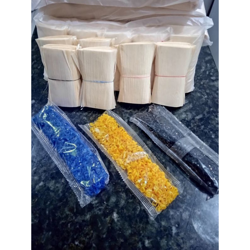 palha de milho 120 unidades + 120 anilhas