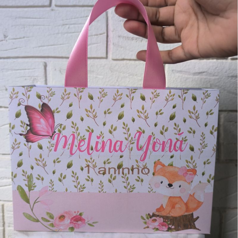 Sacola Personalizada Bosque Encantado Jardim PEGUE E MONTE lembrancinha personalizadas de festa bosque encantado