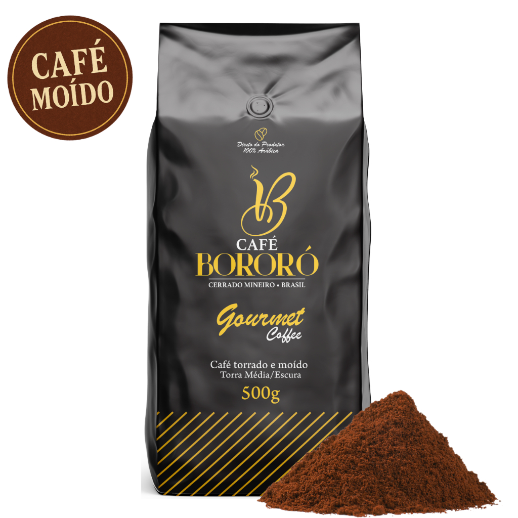 Café Em Pó Torrado E Moído Gourmet 100% Arábica 500g - Café Bororó em Oferta na Shopee