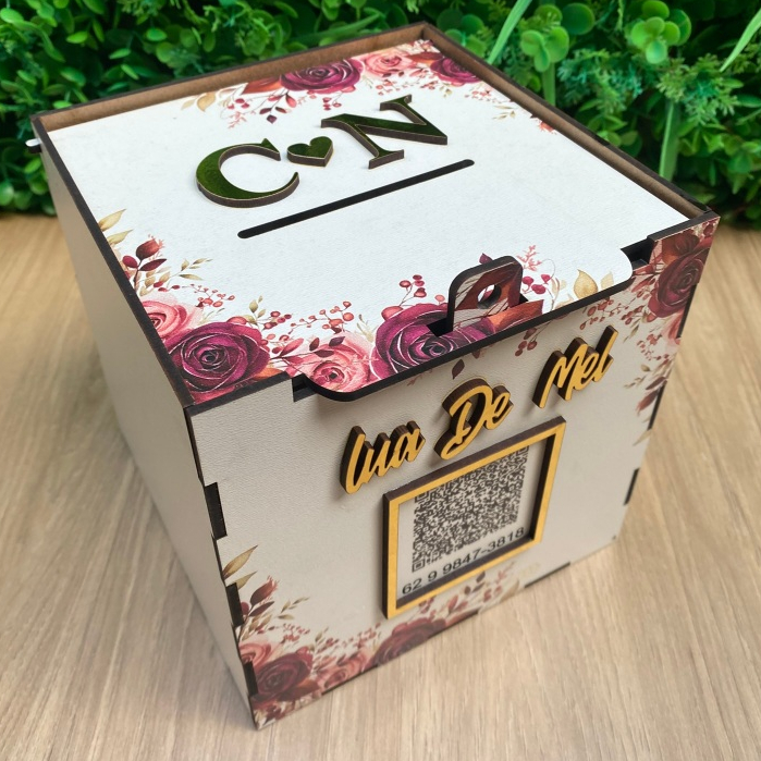 CAIXA URNA LUA DE MEL PARA CASAMENTO GRAVATA OU LUA DE MEL