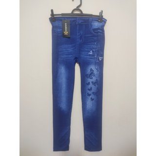Calça Aulto Feminina Estilo Jeans com Estampa de Borboleta – Legging Confortável e Elástica em Oferta na Shopee