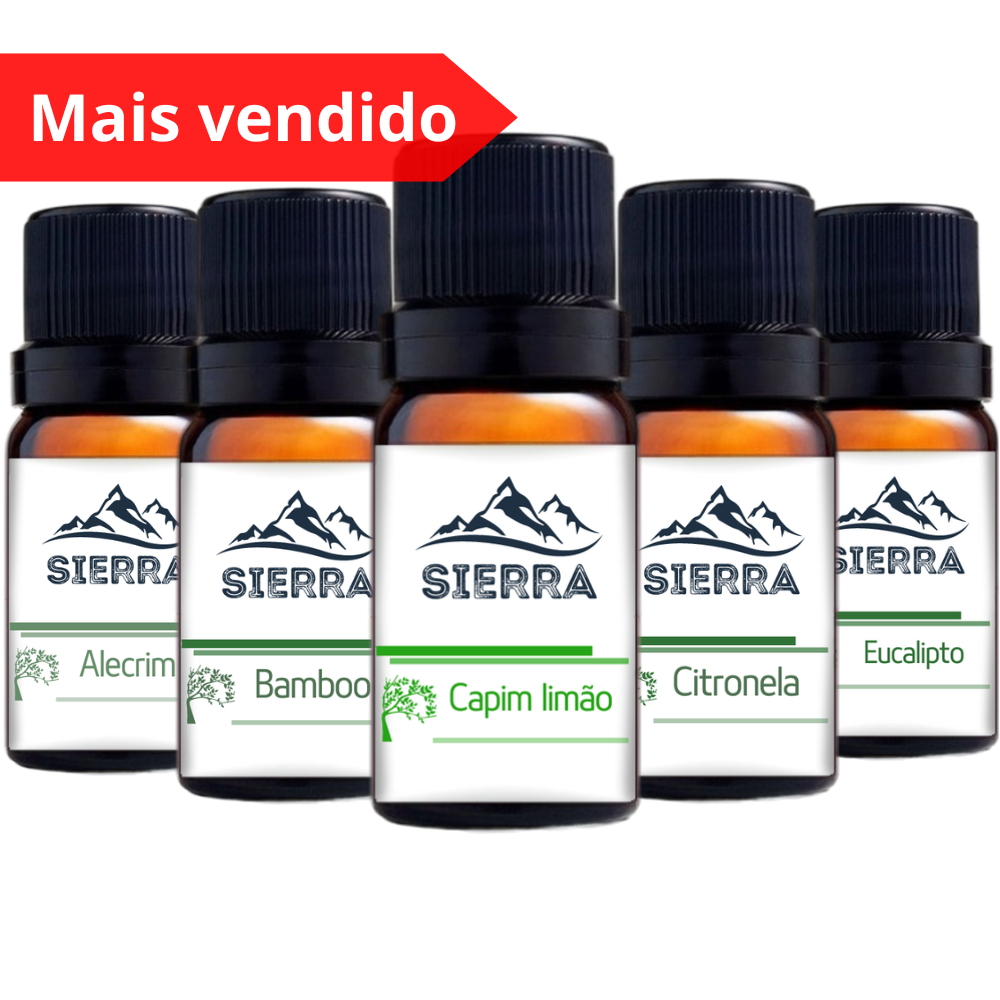 5 Essências Para Difusor Aromatizador e Umidificador Alecrim Bamboo Capim Limão Citronela Eucalipto