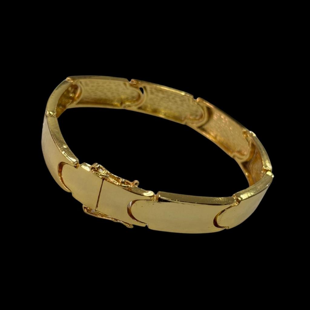 Bracelete Masculino 10mm Banhado Ouro Cor Idêntica Ao Ouro Maciço em Oferta na Shopee